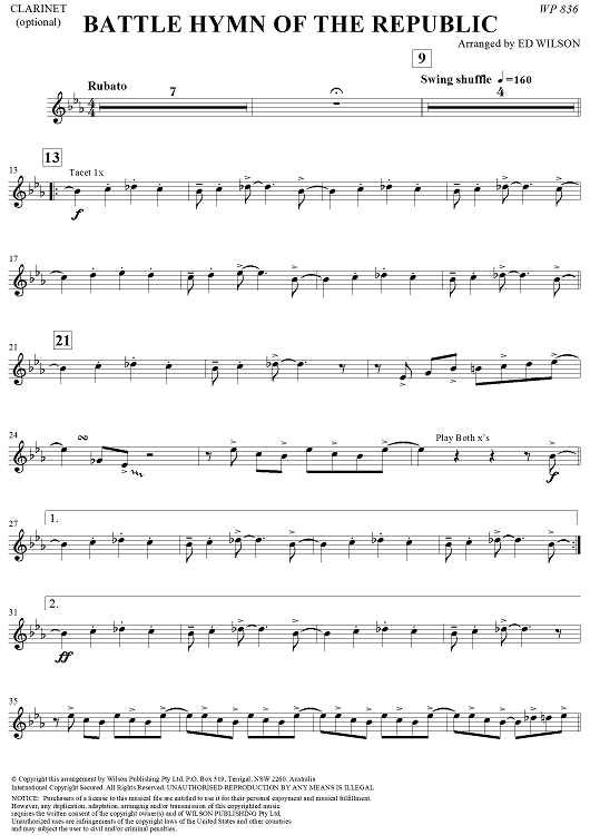 Battle Hymn of the Republic - Clarinet