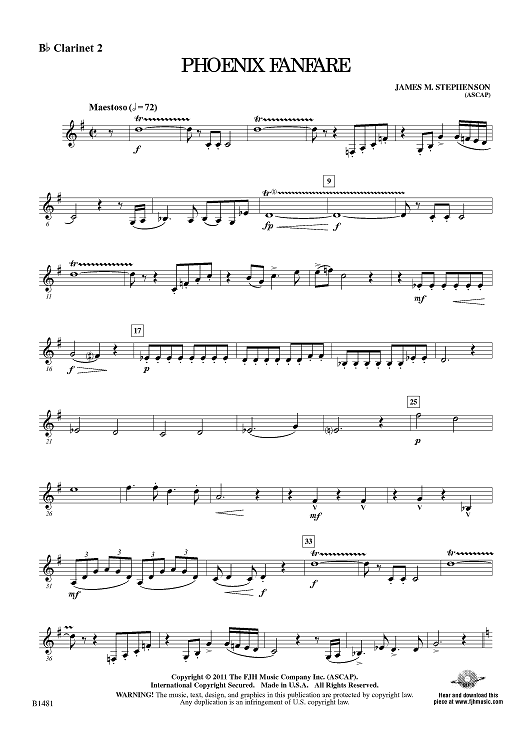 Phoenix Fanfare - Bb Clarinet 2