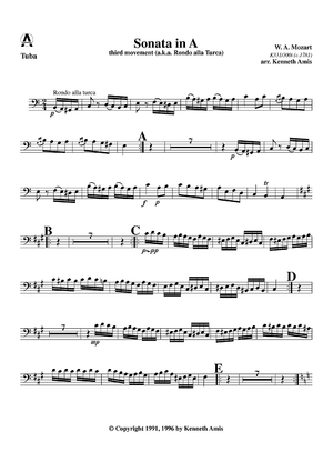 Rondo alla turca (Sonata in A, mvmt. 3) - Tuba