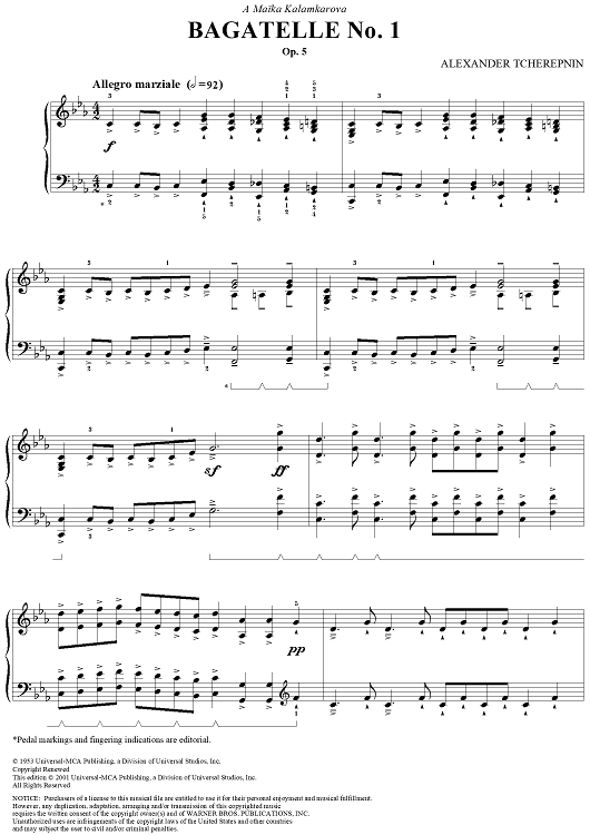 Bagatelle No. 1 (Allegro marziale)