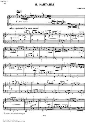 Fantasia g minor BWV 917