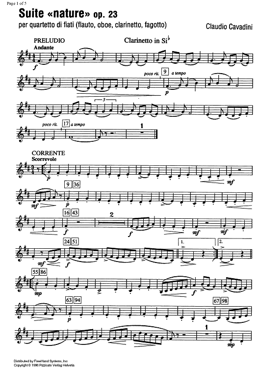 Suite nature Op.23 - Clarinet in B-flat
