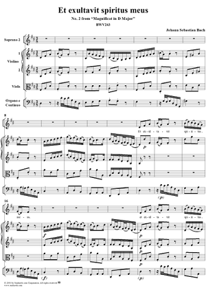 Et exultavit spiritus meus (Aria), No. 2 from "Magnificat in D Major"