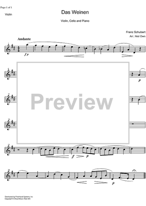 Das Weinen Op.106 No. 2 D926 - Violin