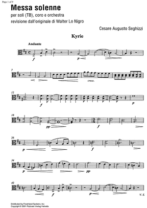 Messe solenne [set of parts] - Viola