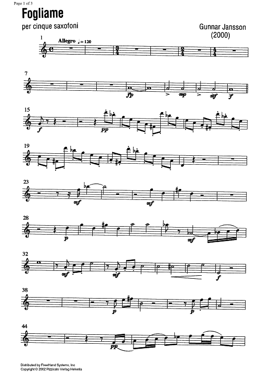 Fogliame - Bass Saxophone