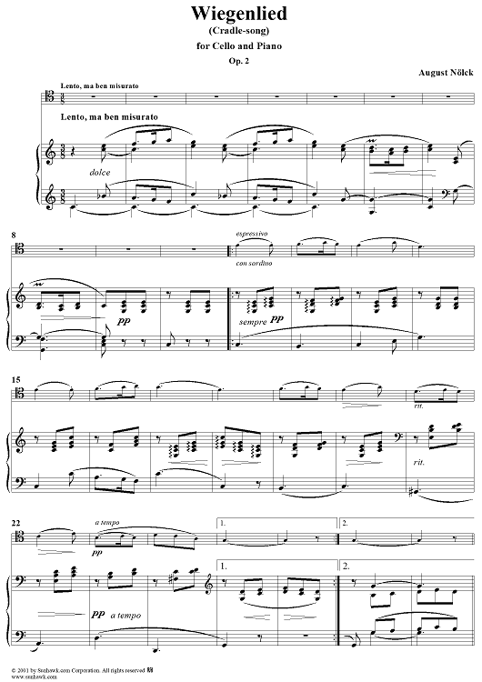 Wiegenlied (Cradle-song), Op. 2