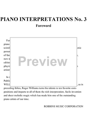 Piano Interpretations No. 3 - Foreword
