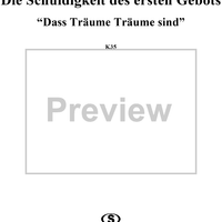 "Dass Träume Träume sind" (recitative), No. 5 from "Die Schuldigkeit des ersten Gebotes", K35 - Full Score