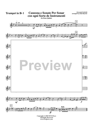 Canzona e Sonate Per Sonar con ogni Sorte de Instrumenti - Trumpet 1