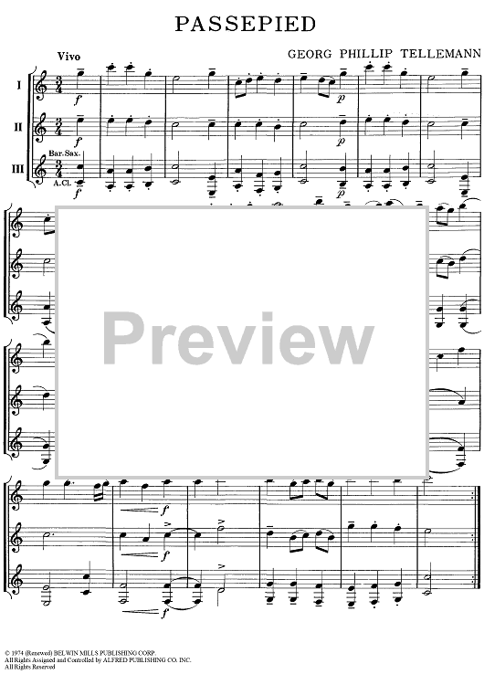 Passepied Eb Saxes / Eb Sheet Music for Eb Saxes / Eb