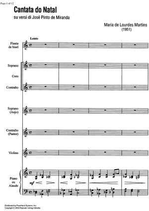 Cantata do Natal - Score