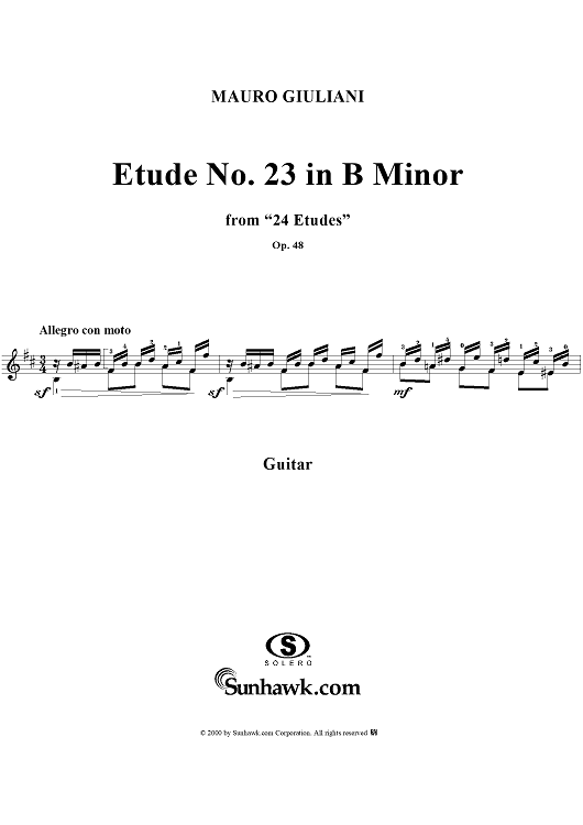 Etude No. 23 in B minor - From "24 Etudes"  Op. 48