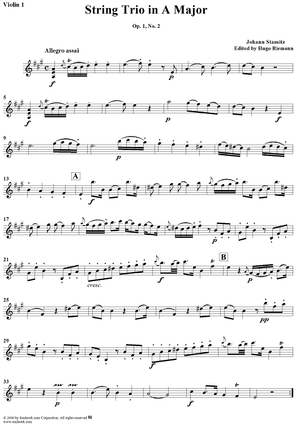 String Trio in A Major, Op. 1, No. 2 - Violin 1