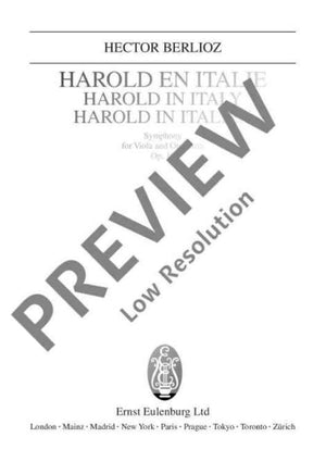 Harold in Italy - Full Score