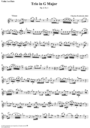 Trio in G Major Op. 3, No. 1 - Violin 1 or Flute