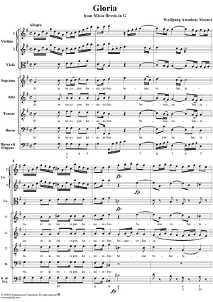 Mass (Missa brevis) No. 1 in G Major, Gloria