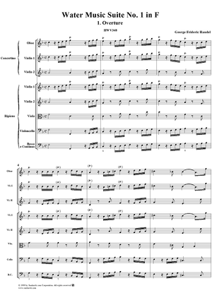 Water Music Suite no. 1 in F major, no. 1: Overture - Full Score