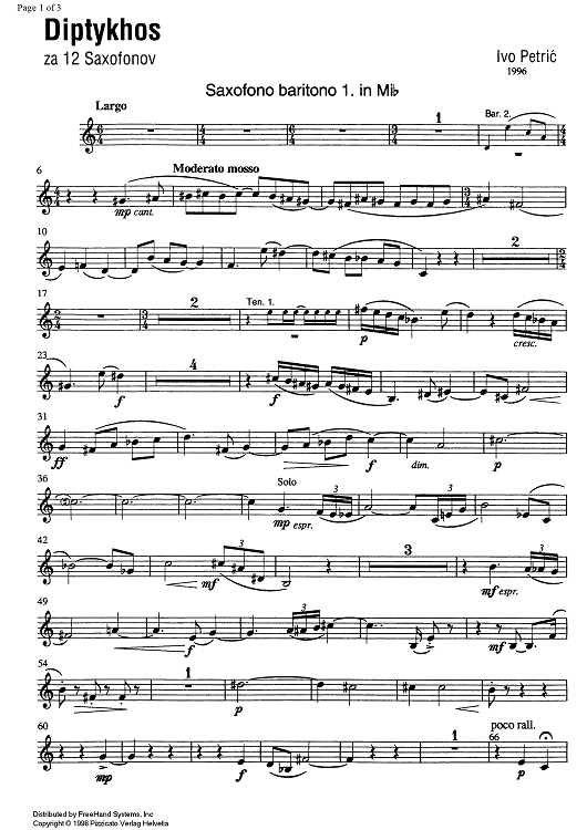 Diptykhos - E-flat Baritone Saxophone 1