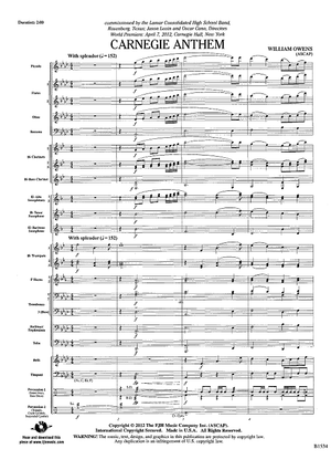 Carnegie Anthem - Score