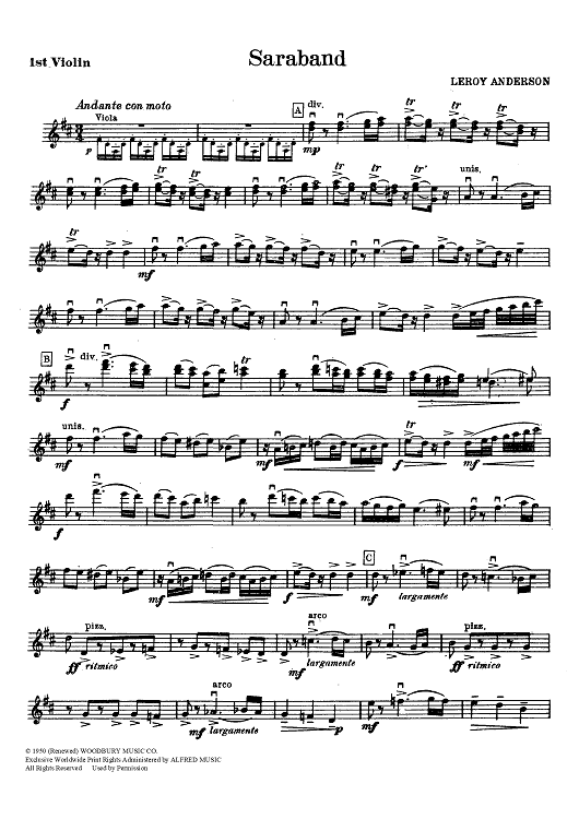 Saraband - Violin 1