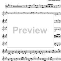 Three Part Sinfonia No. 7 BWV 793 e minor - B-flat Clarinet 2