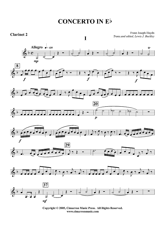 Concerto in E-flat - Clarinet 2