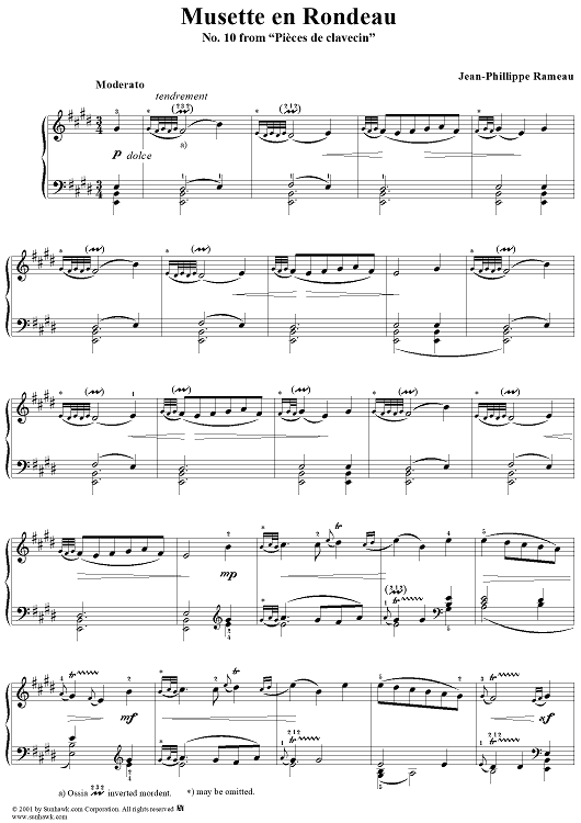 Musette en Rondeau - No. 10 from "Pieces de clavecin" 1724
