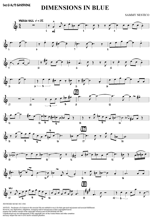 Dimensions in Blue - Alto Saxophone 2