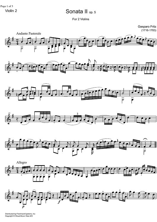 Sonata Op. 5 No. 2 - Violin 2