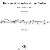 "Kein Arzt ist ausser dir zu finden", Aria, No. 3 from Cantata No. 103: "Ihr werdet weinen und heulen" - Alto