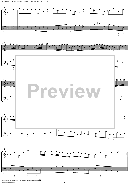 Recorder Sonata in F Major, HWV369