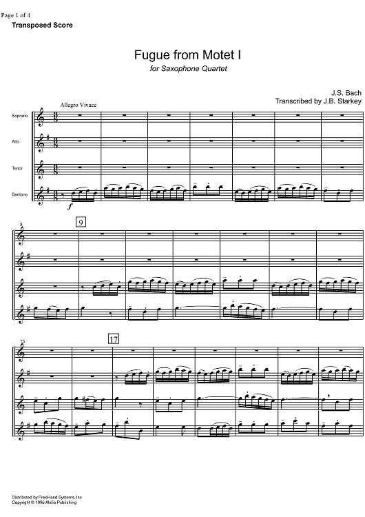 Fugue from Motet  1 - Score