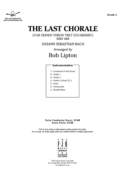 The Last Chorale - Score Cover