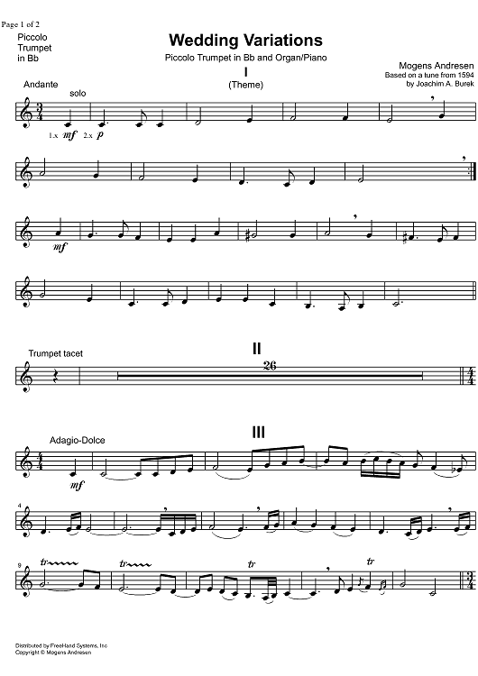 Wedding Variations - Piccolo Trumpet