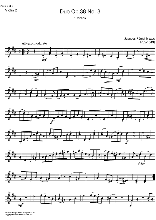 Duo Op.38 No. 3 - Violin 2