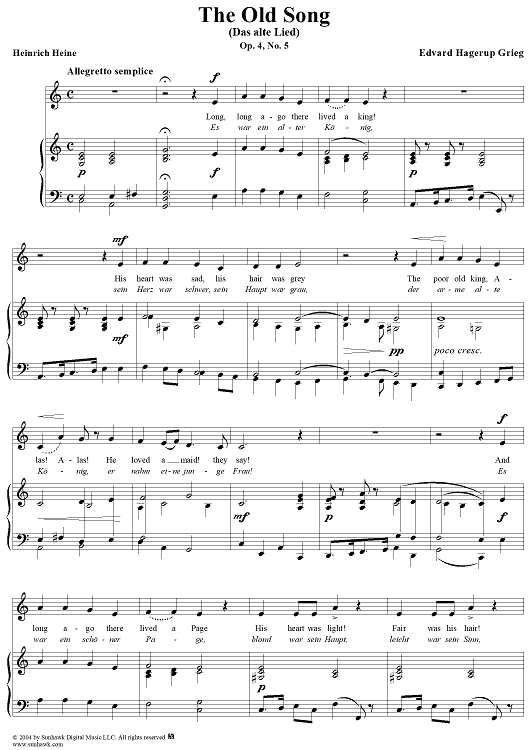 The Old Song, Op. 4, No. 5