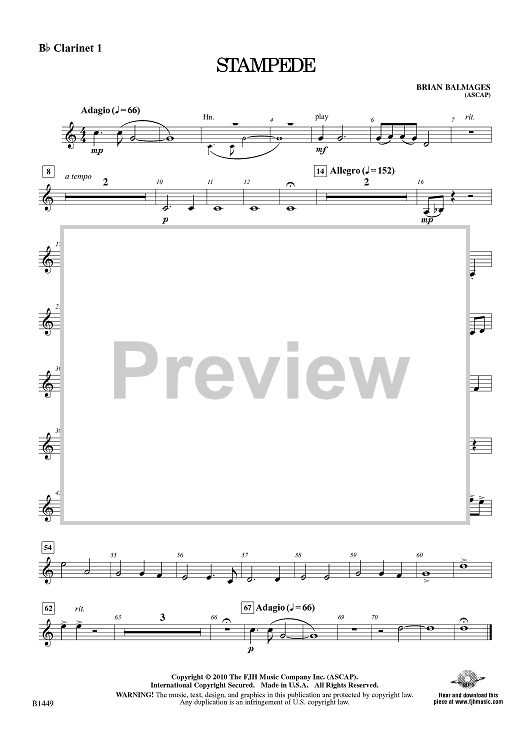 Stampede - Bb Clarinet 1