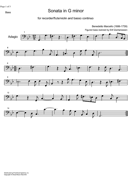 Sonata g minor - Bass