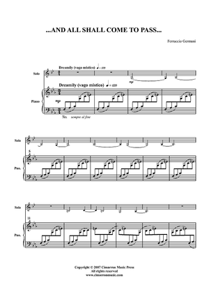 ...And All Shall Come to Pass... - Piano Score