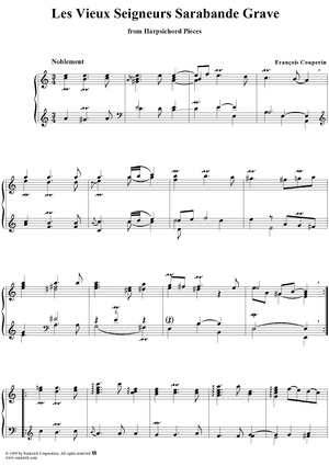 Harpsichord Pieces, Book 4, Suite 24, No.1:  Les vieux seigneurs  sarabande grave