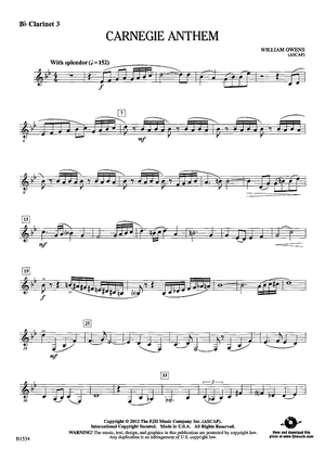 Carnegie Anthem - Bb Clarinet 3