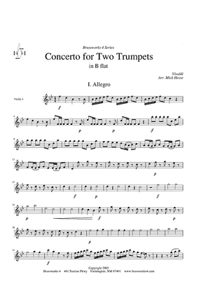 Concerto for Two Trumpets in Bb - Violin 1