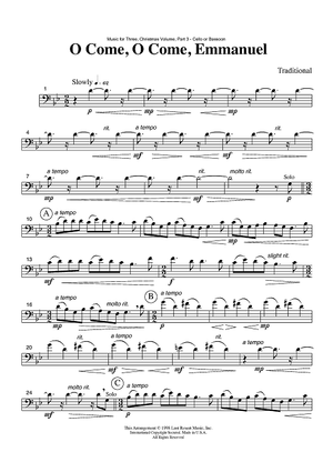 O Come, O Come, Emmanuel - Part 3 Cello or Bassoon
