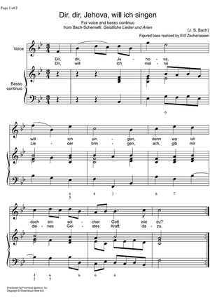 Dir, dir, Jehova, will ich singen BWV 299