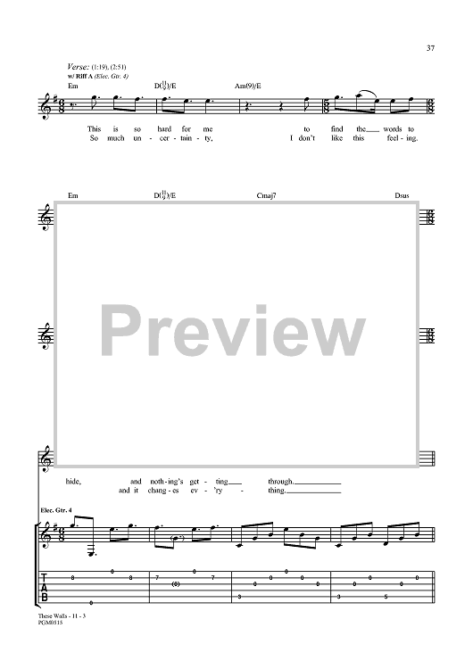 These Walls" Sheet Music by Dream Theater for Guitar Tab/Vocal - Sheet  Music Now