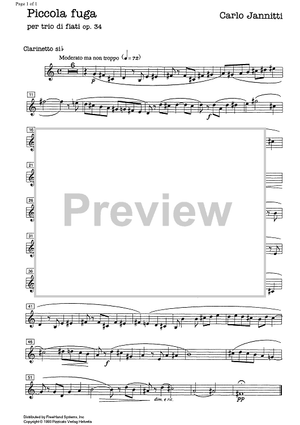 Piccola fuga Op.34 - Clarinet in B-flat