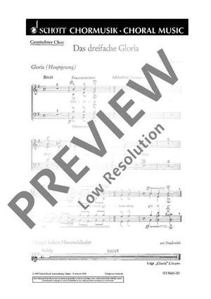 Das dreifache Gloria - Choral Score