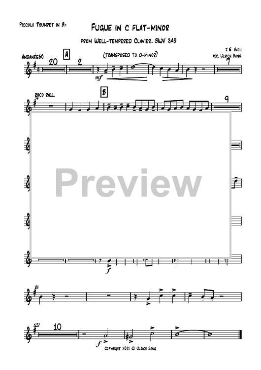 Fugue in c flat-minor - Piccolo Trumpet in Bb