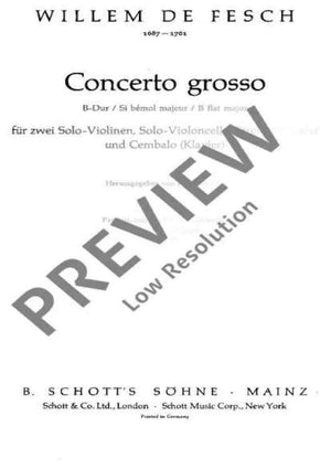 Concerto grosso B flat major - Score